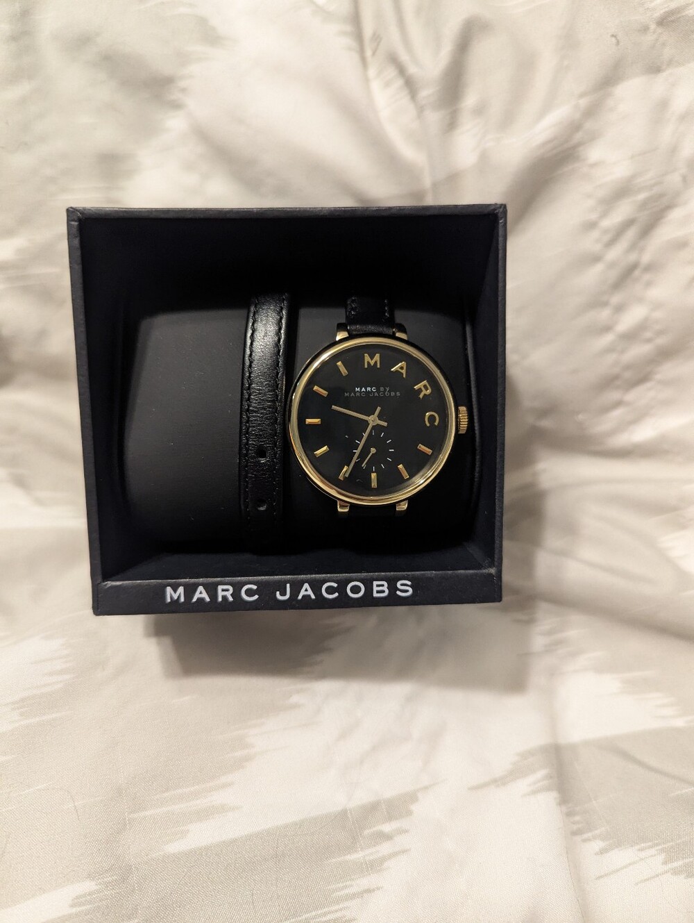 Marc Jacobs Black and Gold Round Dial Watch